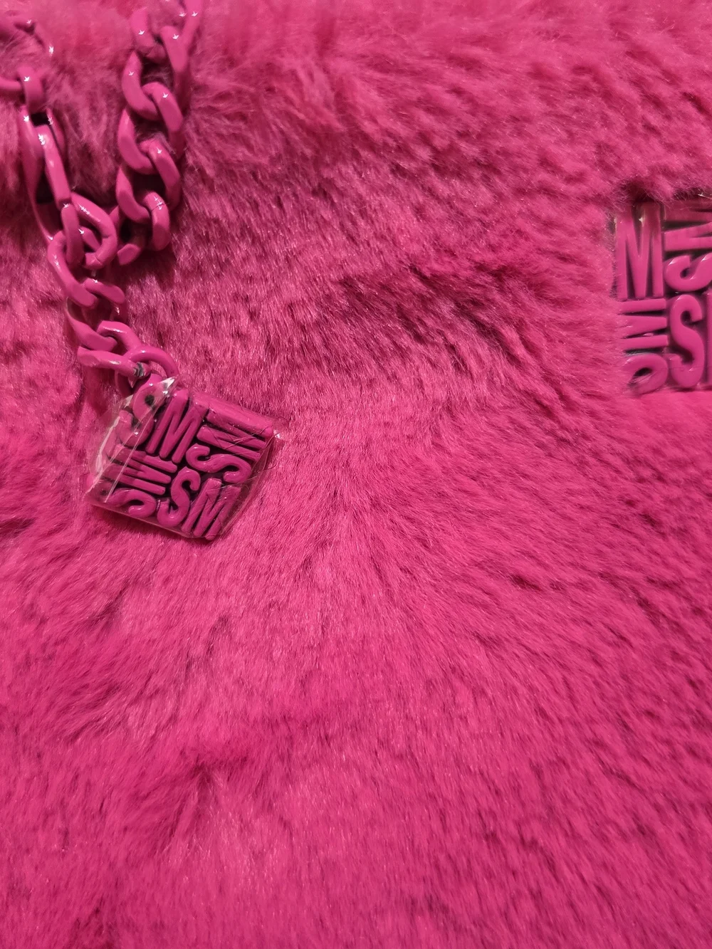 Y2K Inspired Steve Madden Faux-Fur Hot Pink Tote and Crossbody Set